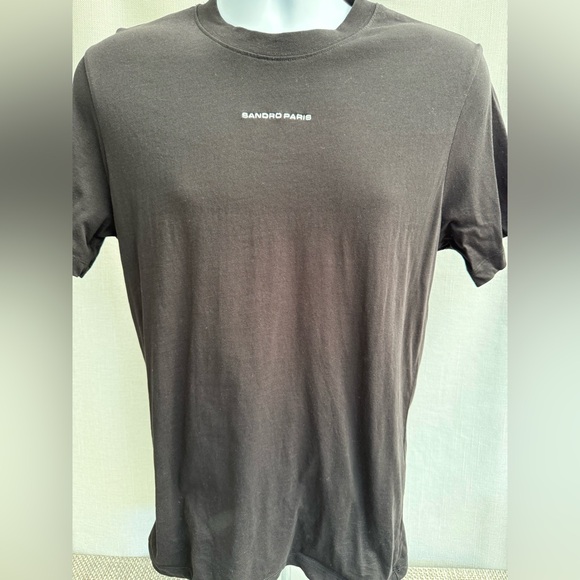 Men's Sandro Paris Black Tee Shirt - Picture 1 of 6